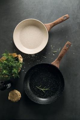 Sambonet Koekenpan Rock &apos;n&apos; Rose - Zwart - ø 24 cm - standaard anti-aanbaklaag