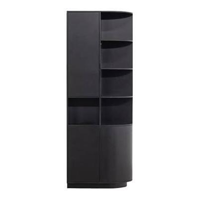 WOOOD Opbergkast 'Finca' Rechts, Mat zwart, 210 x 78cm