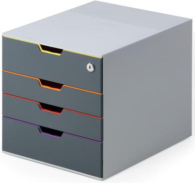 Durable VARICOLOR 4 SAFE - 7606 760627 Ladebox Grijs DIN A4, DIN C4, Folio, Letter Aantal lades: 4