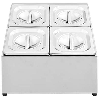 VidaXL Gastronormbakkenhouder met 4 gn 1/6 bakken roestvrij staal VidaXL Gastronormbakkenhouder met 4 gn 1/6 bakken roestvrij staal