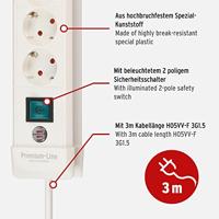 Brennenstuhl 1952260100 Stekkerdoos met schakelaar 6-voudig Wit Randaarde stekker 1 stuk(s) - thumbnail