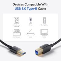 Cable Matters USB 3.0-kabel 1 m (USB 3-kabel, USB 3.0 A naar B-kabel) in zwart 1 meter - thumbnail