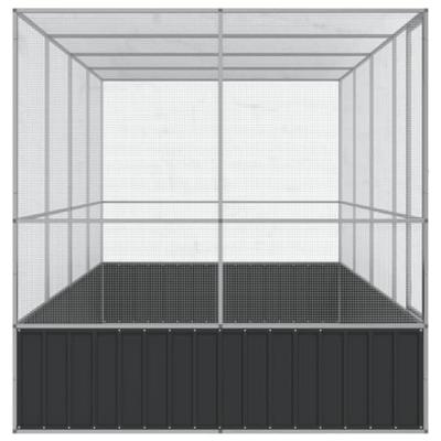 Volière met verlengstuk 418x207x212 m staal zilverkleurig