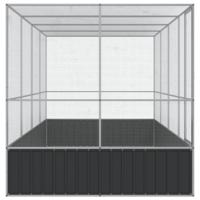 Volière met verlengstuk 418x207x212 m staal zilverkleurig - thumbnail