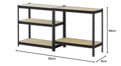 TOOLCRAFT 1530556 Stellingkast (extra stevig) 350 kg Metaal, MDF Antraciet/zwart Hout