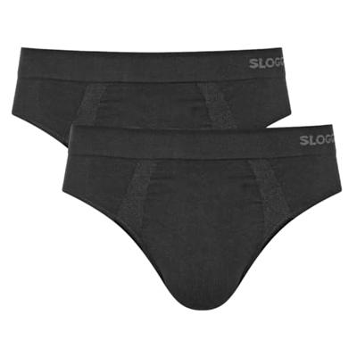 2-pak Midi/Brief heren slips - Go Smooth - naadloze Heren heup onderbroeken - Biologisch katoen - S - Zwart - Onderbroek heren heren heren -