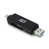 ACT AC6375 SuperSpeed Kaartlezer/Cardreader | USB-C/USB-A | SD/SDHC/SDXC/Micro SD | Zwart - thumbnail
