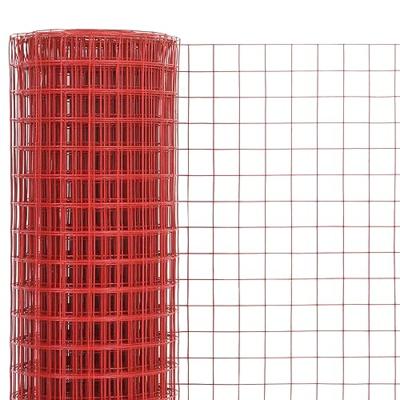 VidaXL Kippengaas 10x1,5 m staal met pvc coating rood