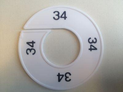 Maatring 9cm wit/zwart 34