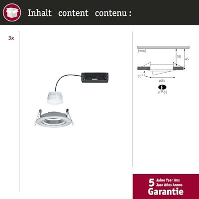 Paulmann 92435 LED-plafondlamp, LED-inbouwlamp 6 W Aluminium (gedraaid) Paulmann 92435 LED-plafondlamp, LED-inbouwlamp 6 W Aluminium (gedraaid)