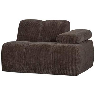 WOOOD Mojo 1-zits bank met arm rechts - Ribstof - Bruin - 74x120x97