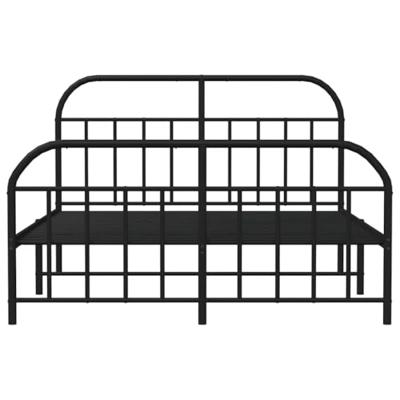 Bedframe met hoofd- en voeteneinde metaal zwart 183x213 cm