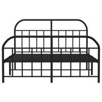 Bedframe met hoofd- en voeteneinde metaal zwart 183x213 cm - thumbnail