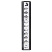 Manhattan Manhattan USB-A 10-Port Desktop Hub, 10x USB-A Ports, 480 Mbps (USB 2.0) 161572 USB-hub 10 poorten USB-A USB 2.0 480 MBit/s Zwart, Zilver - thumbnail