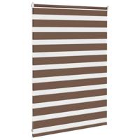 VidaXL Zebra rolgordijn 110x100 cm stofbreedte 105,9cm polyester bruin - thumbnail