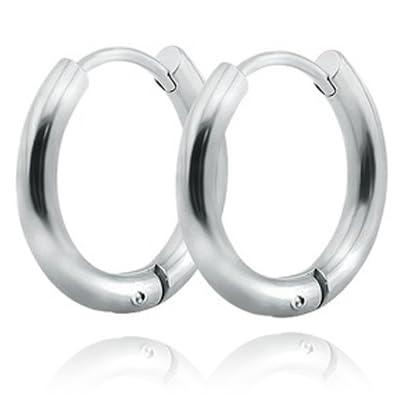 Smalle edelstaal oorringen Zilverkleurig-16mm