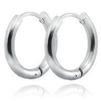 Smalle edelstaal oorringen Zilverkleurig-16mm - thumbnail