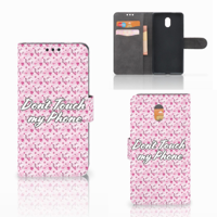 Nokia 3 Portemonnee Hoesje Flowers Pink DTMP - thumbnail
