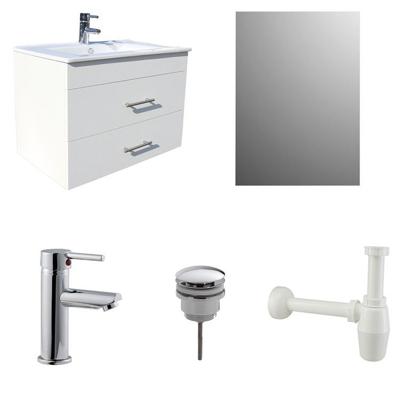 Saniclear compleet badmeubel met spiegel 75cm mat wit Saniclear compleet badmeubel met spiegel 75cm mat wit
