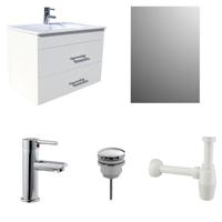 Saniclear compleet badmeubel met spiegel 75cm mat wit - thumbnail
