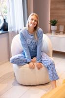 Blauwe omgekeerde badstof pyjama dalmatiërs - thumbnail