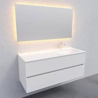 Badkamermeubel Solid Surface AQS Oslo 120x46 cm Rechts Mat Wit Boss & Wessing - thumbnail