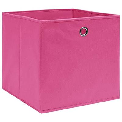VidaXL Opbergboxen 10 st 28x28x28 cm nonwoven stof roze