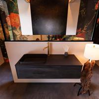 Badkamermeubelset Mondiaz Erin 120 cm met 1 Lade met RIDGE Wastafel Links Urban met 1 kraangat Greeploos Mat Dark Brown - thumbnail