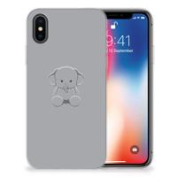 Apple iPhone X | Xs Telefoonhoesje met Naam Grijs Baby Olifant - thumbnail