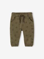 Broek met print van molton baby olijf - thumbnail