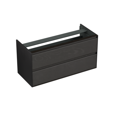 Onderkast Forzalaqua Reno 120x51x60 Cm 2 Lades Softclose Eiken Black Oiled