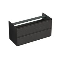 Onderkast Forzalaqua Reno 120x51x60 Cm 2 Lades Softclose Eiken Black Oiled - thumbnail