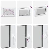 Kelderraam "RISOR" 90x60 cm draaikiep-1/2 DIN links antraciet - thumbnail