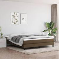 Bedframe zonder matras stof donkerbruin 160x200 cm - thumbnail