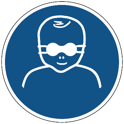 Oogbescherming voor kinderen verplicht gebods- Ø 100 mm - Kunststof bord