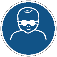 Oogbescherming voor kinderen verplicht gebods- Ø 100 mm - Kunststof bord - thumbnail