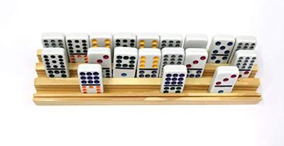 Houten Domino- en Kaarthouder, 4st. Houten Domino- en Kaarthouder, 4st.