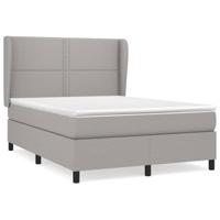 Boxspring met matras stof lichtgrijs 140x190 cm - thumbnail