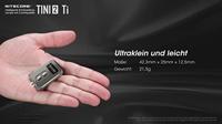 NiteCore TINI 2 Titanium Zaklamp werkt op een accu LED 500 lm 22 g - thumbnail