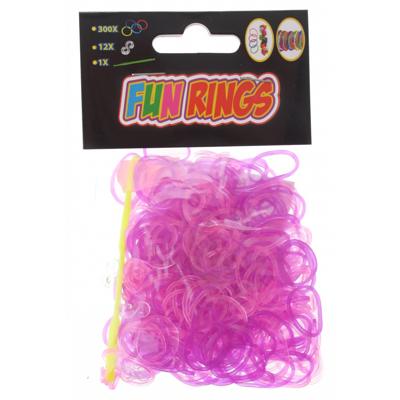 TOM Fun Rings armband vlechten paars/roze 313-delig TOM Fun Rings armband vlechten paars/roze 313-delig