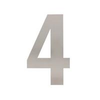 Huisnummer 4 XL hoogte 300mm rvs geborsteld - thumbnail