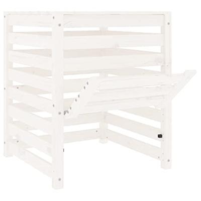 Compostbak 63,5x63,5x77,5 cm massief grenenhout wit