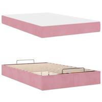 Bedframe met matras met matras 2 pcs Roze Fluweel - thumbnail
