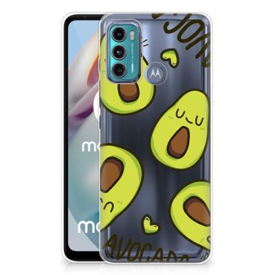 Motorola Moto G60 Telefoonhoesje met Naam Avocado Singing Motorola Moto G60 Telefoonhoesje met Naam Avocado Singing