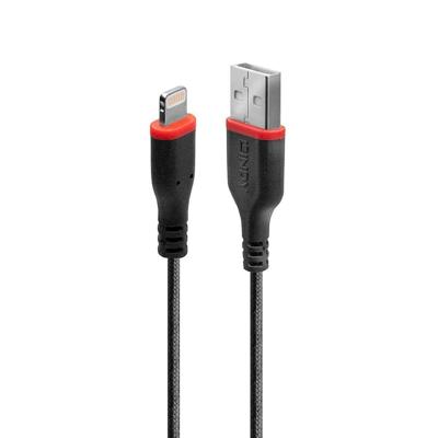 LINDY 0,5 m Versterkte USB Type A naar Lightning Charge & SYNC-kabel
