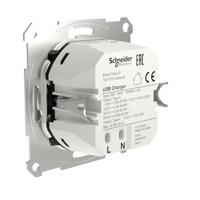 Schneider Electric EPH2770421D Wandcontactdoos met USB Asfora Wit (glanzend) 1 stuk(s) - thumbnail