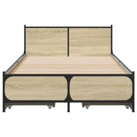 Bedframe met lades bewerkt hout sonoma eikenkleurig 75x190 cm - thumbnail