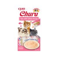 INABA Churu Tonijn met Zalm - Kattensnoepje - 4x14 g - thumbnail