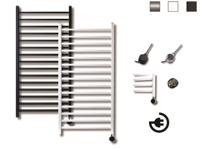 Sanicare Qubic elektrische design radiator 125x60cm chroom met thermostaat rechts chroom - thumbnail