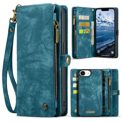 Caseme iPhone 16e hoesje - Vintage 2 in 1 portemonnee - Blauw Caseme iPhone 16e hoesje - Vintage 2 in 1 portemonnee - Blauw